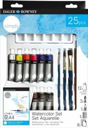 Daler-Rowney Simply Комплект акварелни бои 12 x 12 ml 25 бр (134500410)