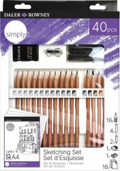 Daler-Rowney Simply Sketching Pencils Set creioane pentru artiști 40 buc (644500410)