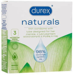 Durex Naturals vékony, nagyobb méretű óvszer (3 db ) (Közeli lejárati idő) - ovszer-vasarlas
