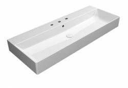 SAPHO GSI Kube X kerámiamosdó 120x47 cm három csapfurattal, ExtraGlaze bevonat, fehér 9424311 (9424311)