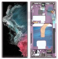  GH82-27487E Samsung Galaxy S22 Ultra 5G OLED kijelző érintővel Lila kerettel előlap (kis kijelzős, vastag kávás) (GH82-27487E)