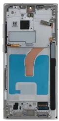GH82-27487E Samsung Galaxy S22 Ultra 5G SM-S908U USA Ver OLED kijelző érintővel Fehér kerettel előlap (GH82-27487E)