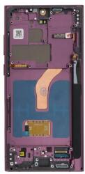 GH82-27487E Samsung Galaxy S22 Ultra 5G Eu ver. OLED kijelző érintővel Bordó kerettel előlap (kis kijelzős, vastag kávás) (GH82-27487E)