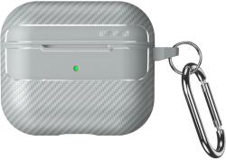  AirPods 3 tartó - Carbon mintás szürke, karabinerrel - tokgalaxis