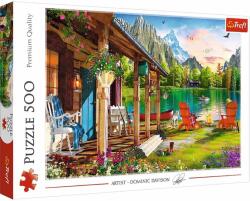  Puzzle Cabin in the Mountains, Dominic Davison festménye 500 db-os Trefl (159656) (37408)