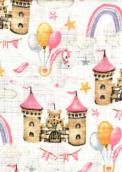  Mintás textil pelenka 1db-os - Hercegnő kastély