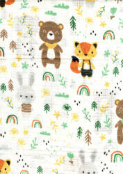 Mintás textil pelenka 1db-os - Róka, maci, nyuszi