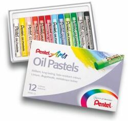 Pentel Olajpasztell kréta, PENTEL, "Arts", 12 különbözõ szín (12 db)