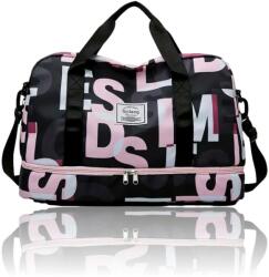  Női Sport- és Utazótáska -betűs Anyag-pink (vy58294)