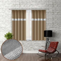 Mondo Italia Függöny szalaggal és cirkonokkal 140x160 cm mocca