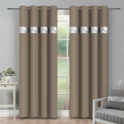 Mondo Italia Függöny a gyűrűk cirkóniával 140x250 cm mocca