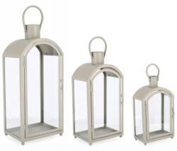 Bizzotto Set 3 felinare metal gri Jillian 18x10x32 cm, 20.5x14.5x43 cm, 24.5x18.5x56 cm (0141347)