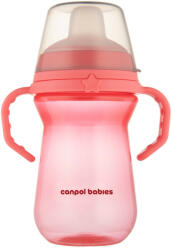 Canpol babies Canpol babák csésze szilikon ivópohárral FirstCup 250ml - rózsaszín