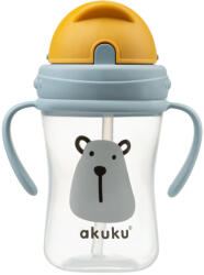 AKUKU Bögre rugalmas szívószálas 300ml - mackó