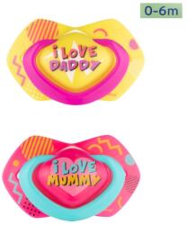 Canpol babák szimmetrikus Lightth touch szilikon cumi szett 0-6m NEON LOVE - rózsaszín