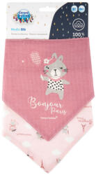 Canpol Babies Canpol babák Muslin előke BONJOUR PARIS (2 db) - rózsaszín