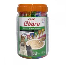 Inaba Foods Churu Cat Varieties Recompense Cremoase cu Ton si Pui, 50 buc