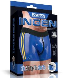 Lovetoy Boxeri Chic Strap-On Ingen Unisex, Wetlook, Albastru, L/XL