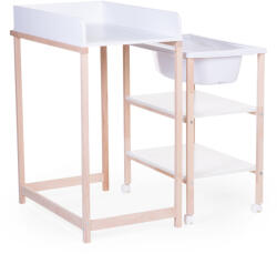 Childhome Set masa de infasat si cadita cu suport Childhome Natural Alb (CH-CHTBNW)