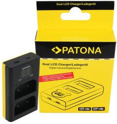 Patona Dual LCD USB töltő f. Olympus OM-1 BLX-1 (PT-1713)