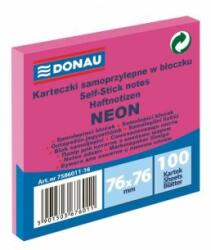DONAU Blocnotes Donau neon, 76 x 76 mm, roz, 100 de coli