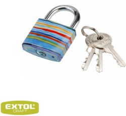 Extol Craft 77021 biztonsági vas lakat, színes, 38 mm, 3 db kulcs (77021)