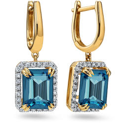 Fülbevaló London Blue topázzal 6, 050ct és gyémántokkal KU1757N