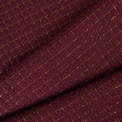 Takoy Kosztüm anyag arany lurexszel - bordó színű