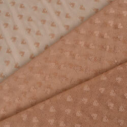 Takoy Tüll - sötét bézs alapon szívecske mintával