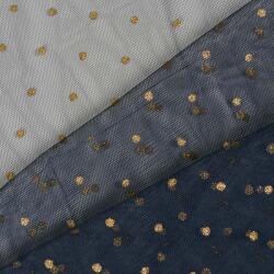 Takoy Tüll - sötétkék alapon mini arany pöttyökkel