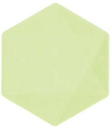 Amscan Zöld Vert Decor hatszögletű lapostányér 6 db-os 15, 8 cm (DPA9918246)