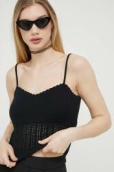 Abercrombie & Fitch pamut top fekete - fekete XL