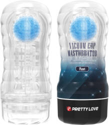 Pretty Love Planet Vacuum Cup Stimulation Ball Masturbator Clear-Blue