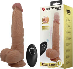 Pretty Love Jonathan Thrusting & Vibrating RealDeal Dildo with Remote 21.8cm Brown Vibrator