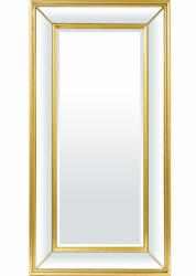 Art-Pol Szögletes élcsiszolt fali tükör fazettás tükrös aranyozott keretben 120x61.5x7cm (117746)