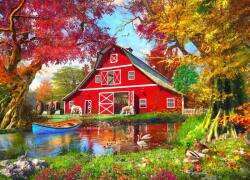 Bluebird Puzzle - Puzzle Davison: Toamnă însorită la hambar - 1 500 piese Puzzle