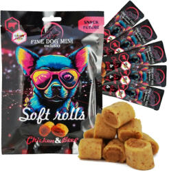 FINE DOG Exclusive Soft Rolls - jutalomfalat kutyáknak csirkével és marhával 5x10g