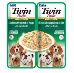 Inaba Foods Churu Dog Twin Pui si Legume in Supa de Pui, 2 x 40 g