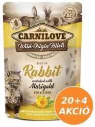 CARNILOVE Cat tasakos Kitten Rabbit with Marigold - Nyúl körömvirággal 24x85g