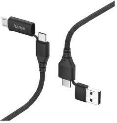 Hama Cablu de date Hama 4-in-1 00201537, USB-A/USB-C male - micro USB/USB-C male, 1.5m, Black (00201537)