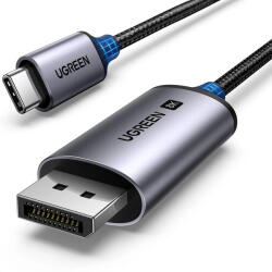 UGREEN Cablu Ugreen CM556 cu conectori USB-C și DisplayPort 8K, 3 m lungime - gri