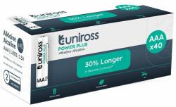 Uniross LR03 POWER PLUS 1.5V alkáli tartós elem, AAA (micro), 40 db/csomag (UPPAAABX40)