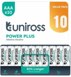 Uniross LR03 POWER PLUS 1.5V alkáli tartós elem, AAA (micro), 10 db/bliszter (UPPAAAPK10A)