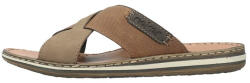 RIEKER Papuci barbati, Rieker, 21088-25-Maro, casual, piele naturala, cu talpa joasa, maro (Marime: 42)