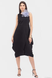 SHOPIKA Rochie din poplin de bumbac petrecuta, cu colturi laterale, neagra Talie unica