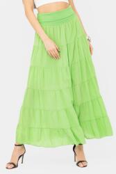 Shopika Fusta maxi verde deschis, ampla, cu volane, din batist de bumbac Talie unica