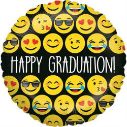 Balloons4party Balon folie rotund Happy Graduation smile face 46 cm