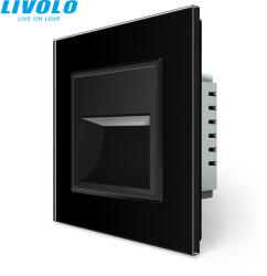 LIVOLO C7725B LIVOLO led lépcsővilágító, irányfény, lábazat világítás, fekete kristályüveg (C7725B)