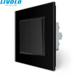 LIVOLO C772K5HB LIVOLO N105 csillár nyomó-dupla impulzuskapcsoló fekete üvegkerettel (C772K5HB)