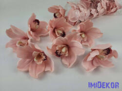 Cymbidium orchidea selyem fej D10 cm - Halvány Rózsaszín